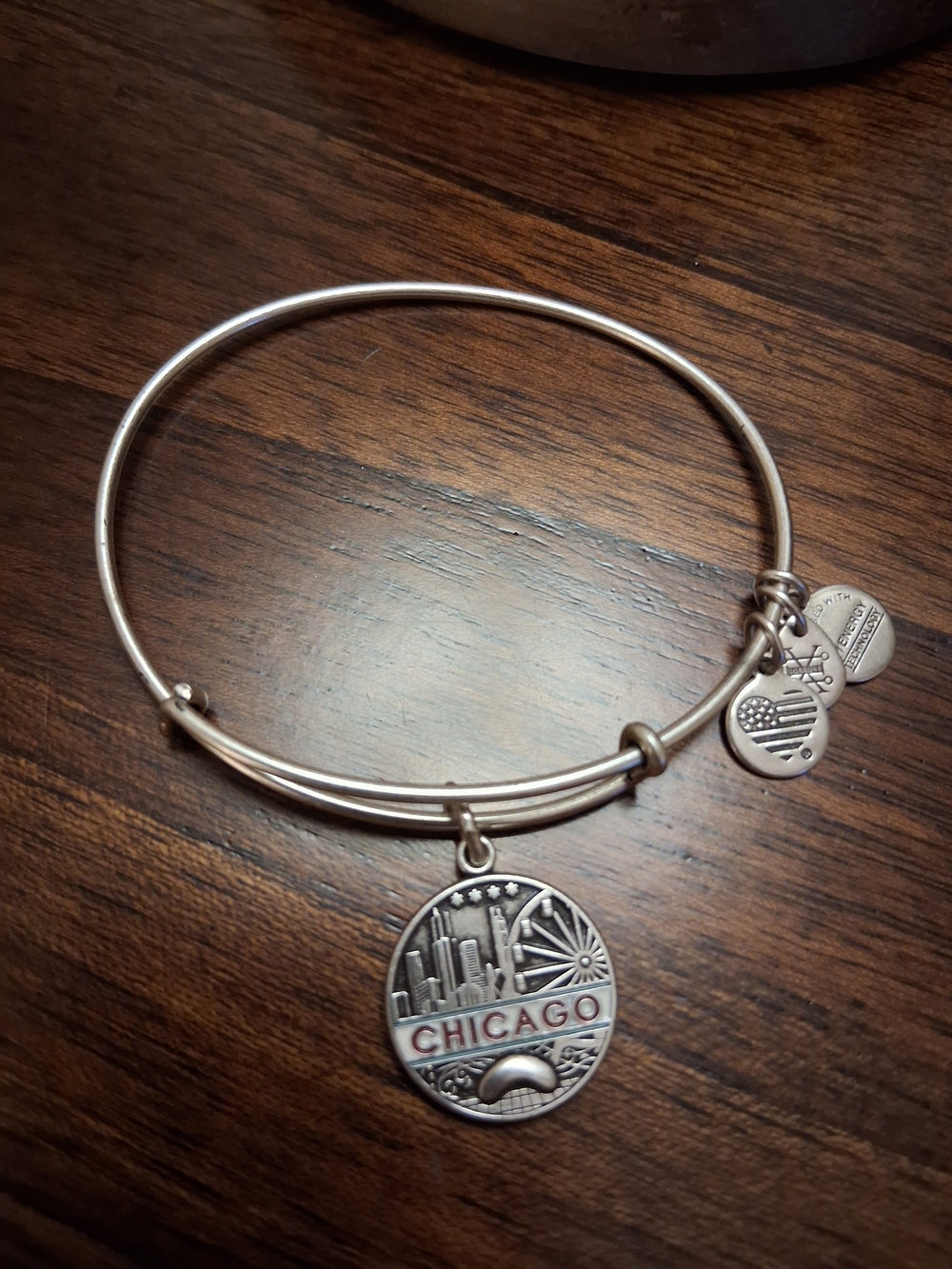 Alex and Ani Silver-Tone Chicago Charm Bangle Bracelet